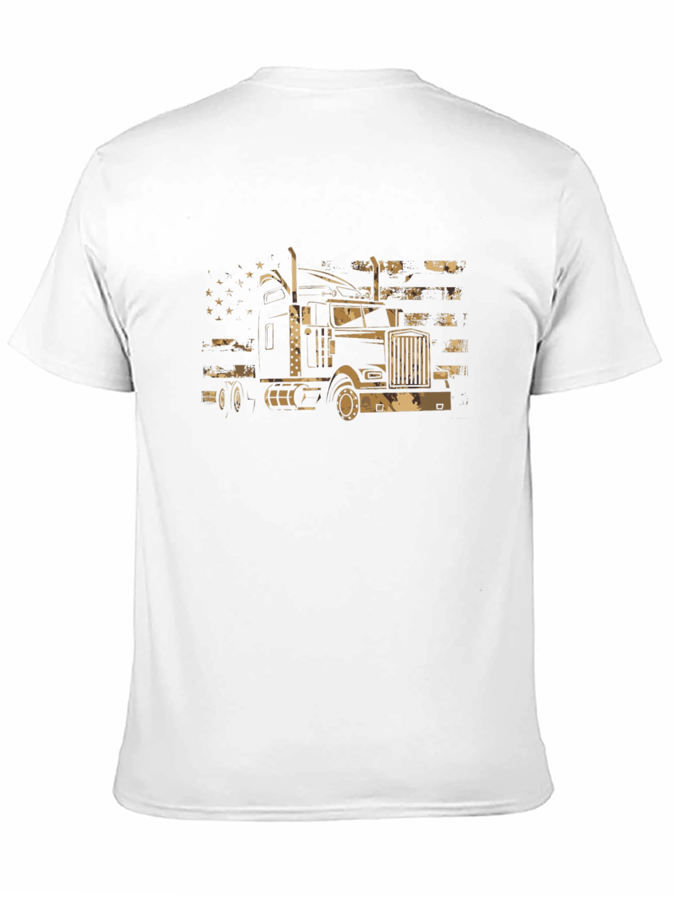 Trucker T-Shirt - American Flag Truck Graphic Tee