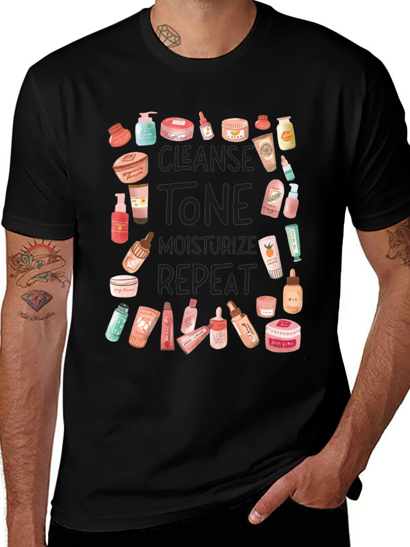 Skincare Routine T-Shirt - Cleanse Tone Moisturize Repeat!