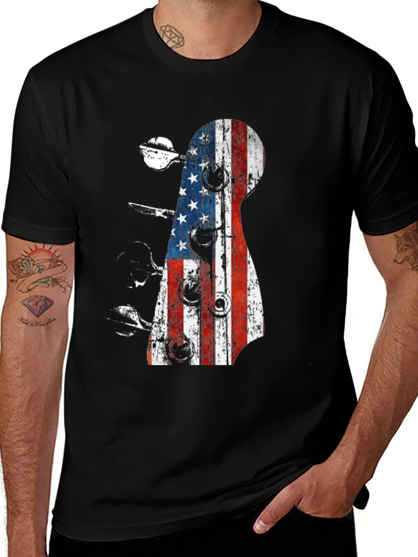 American Flag Guitar T-Shirt