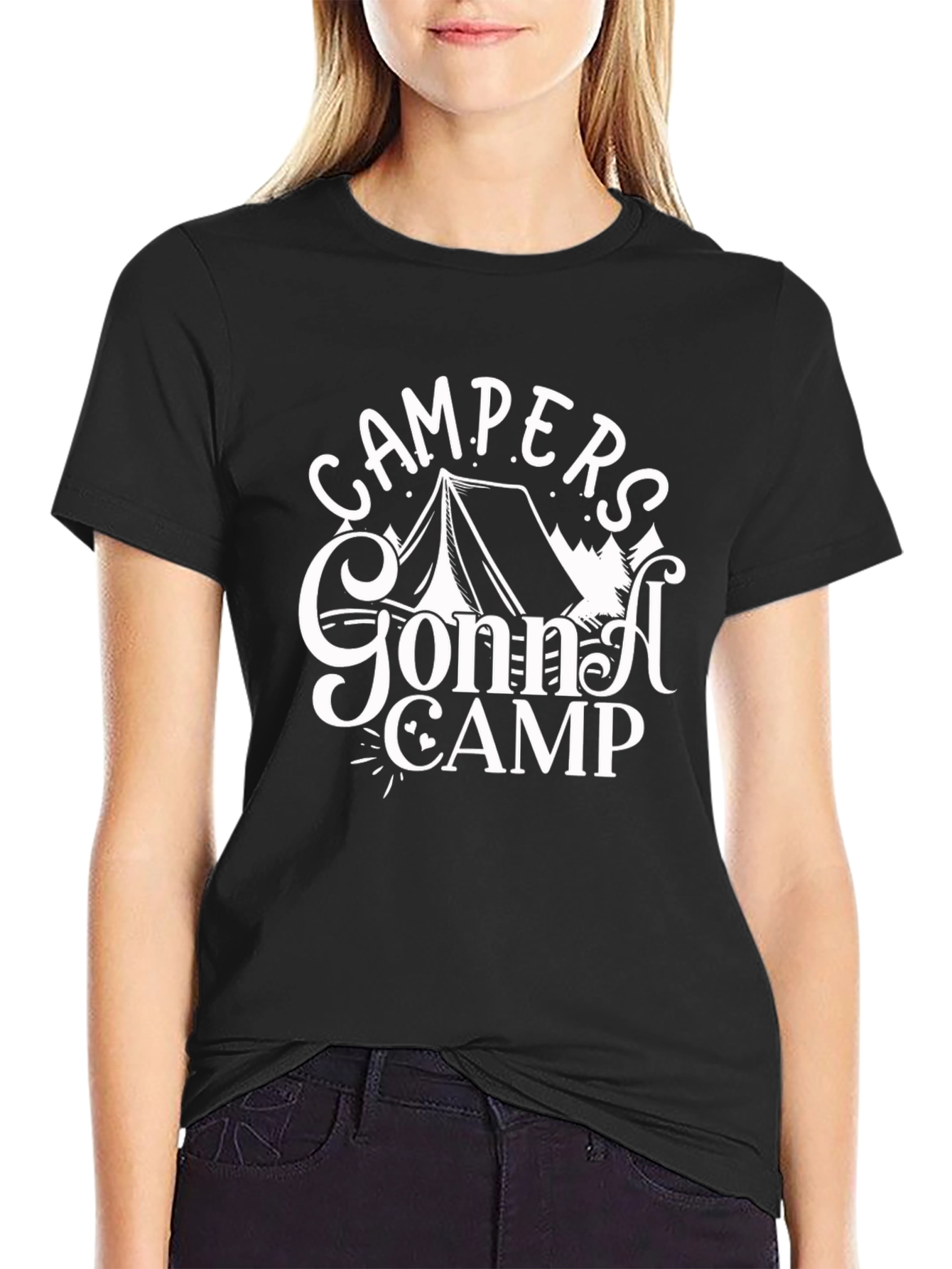 Campers Gonna Camp Graphic Tee - Black