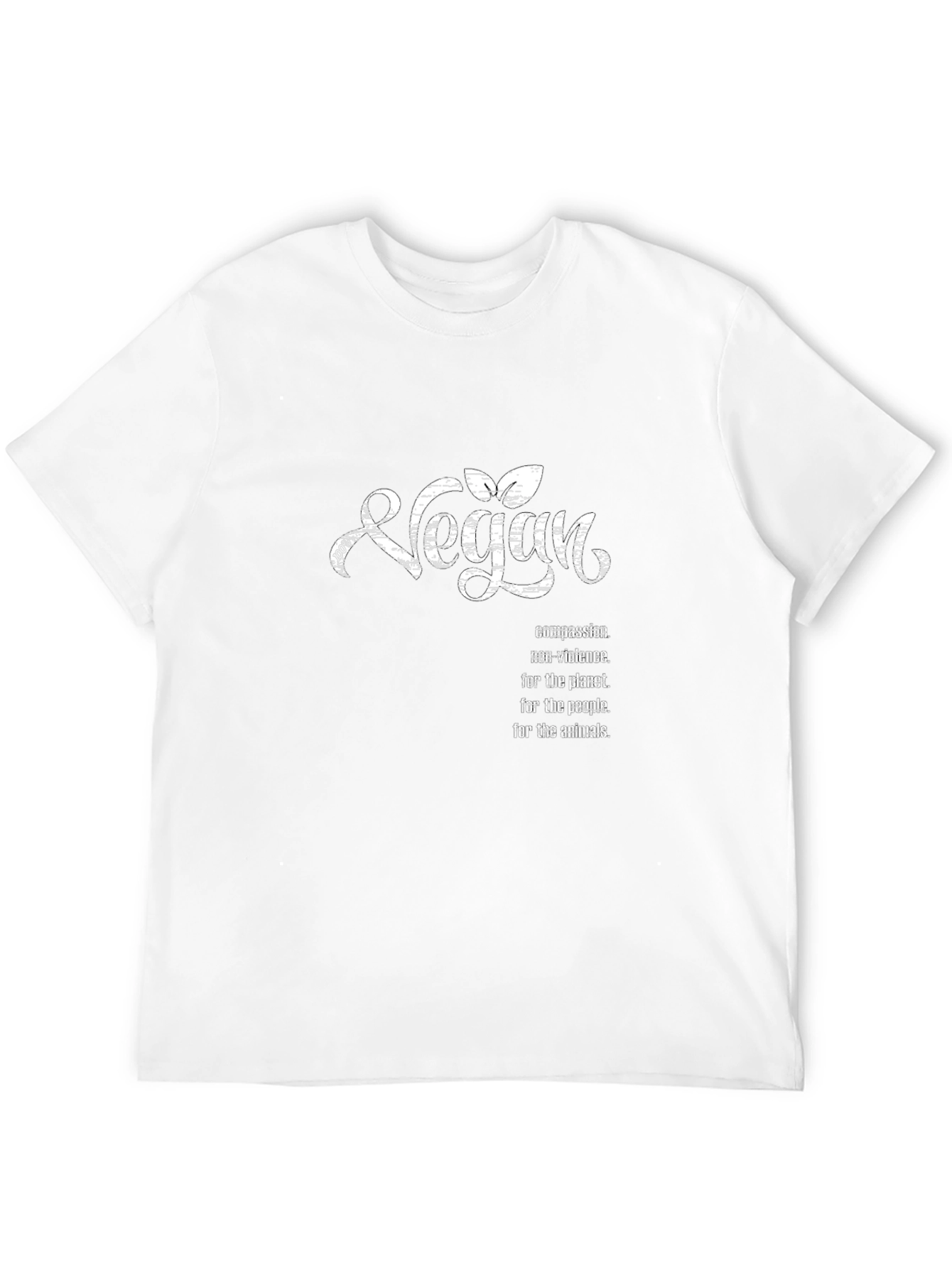 Vegan T-Shirt - Compassion Non-Violence Planet People Animals