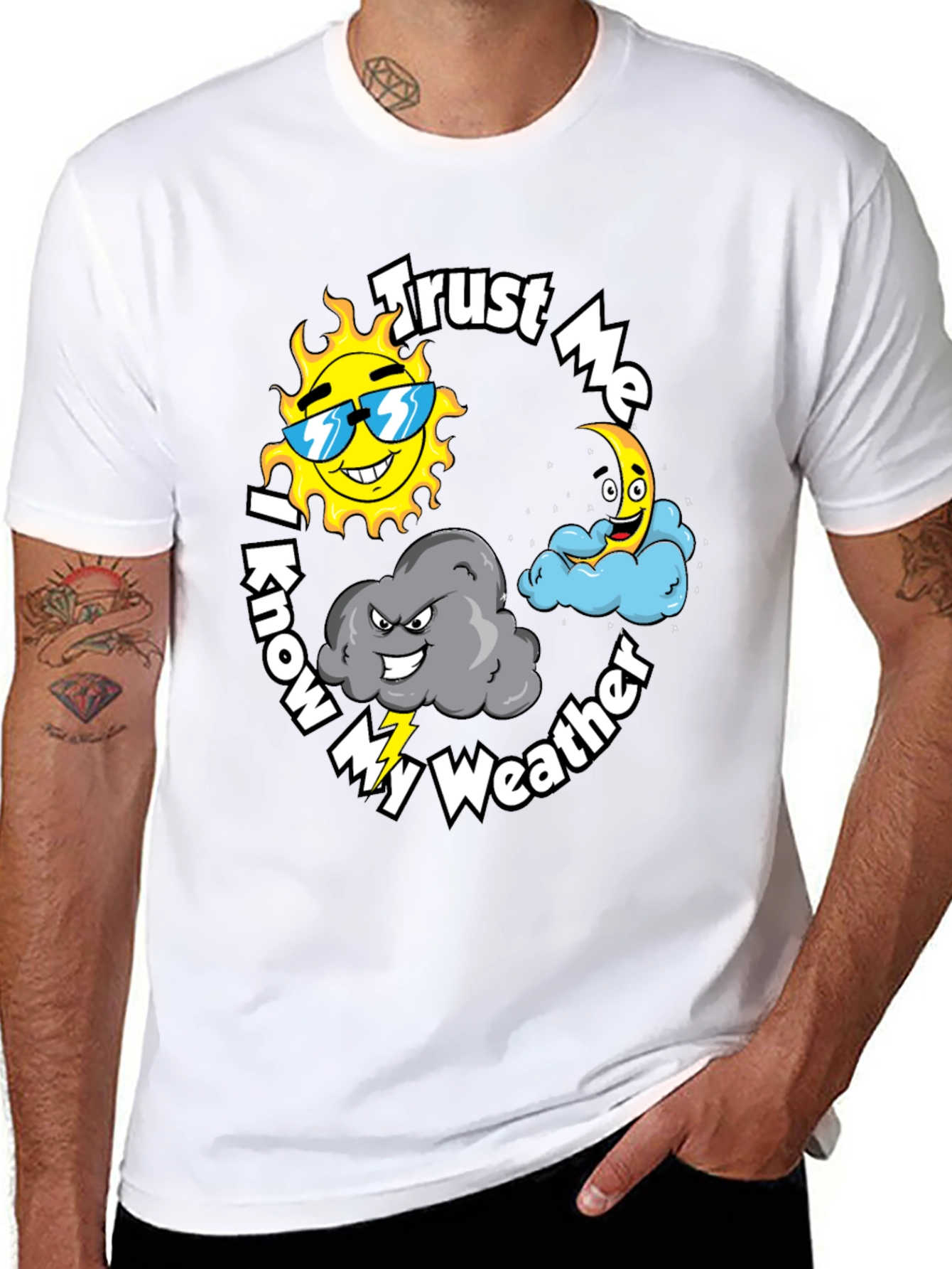 Trust Me I Know My Weather Black Cotton T-Shirt
