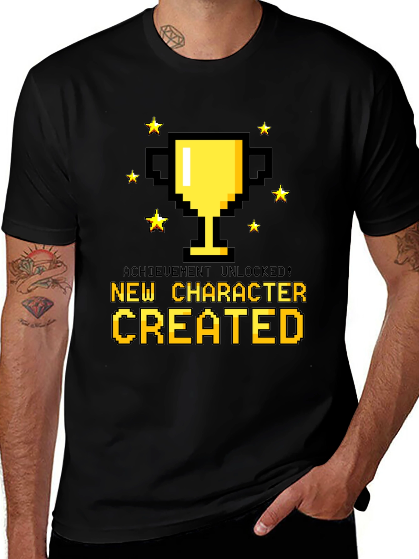 Achievement Unlocked Pixel T-Shirt - New Character Created!