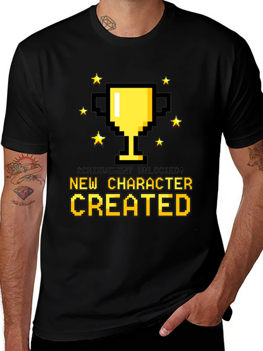 Achievement Unlocked Pixel T-Shirt - New Character Created!