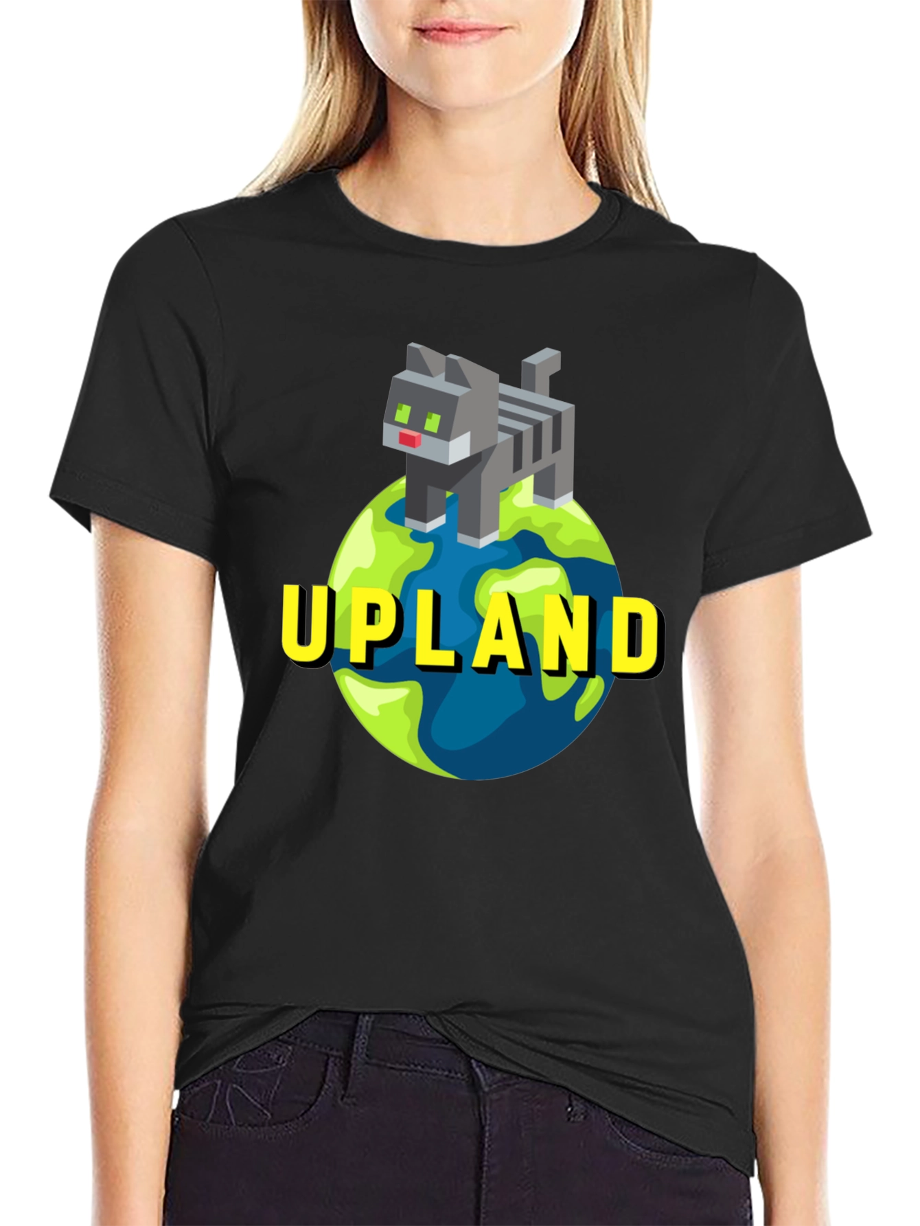 Upland Cat on Globe T-Shirt