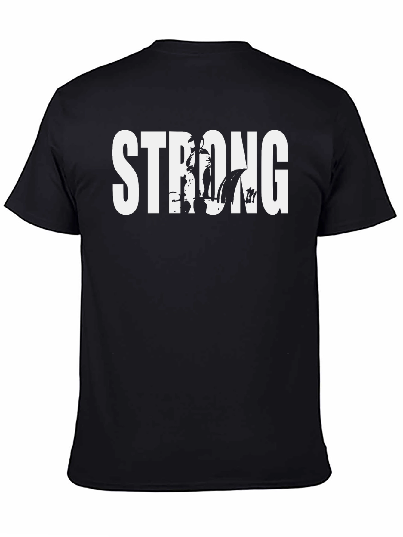 Strong Viking Graphic Black T-Shirt