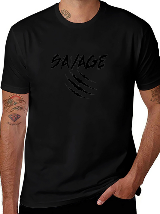 Savage Black T-Shirt - Claw Mark Design
