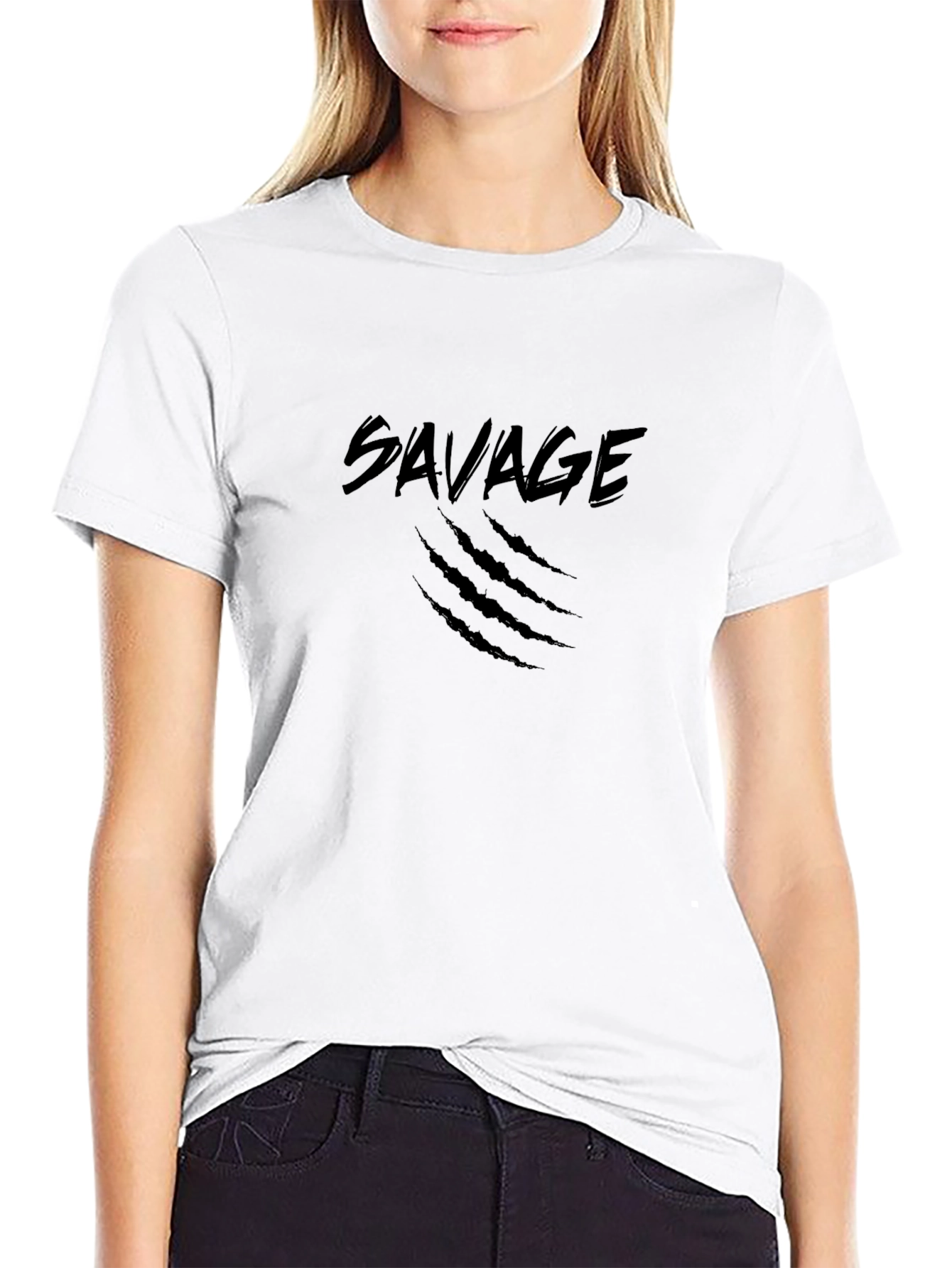 Savage Black T-Shirt - Claw Mark Design