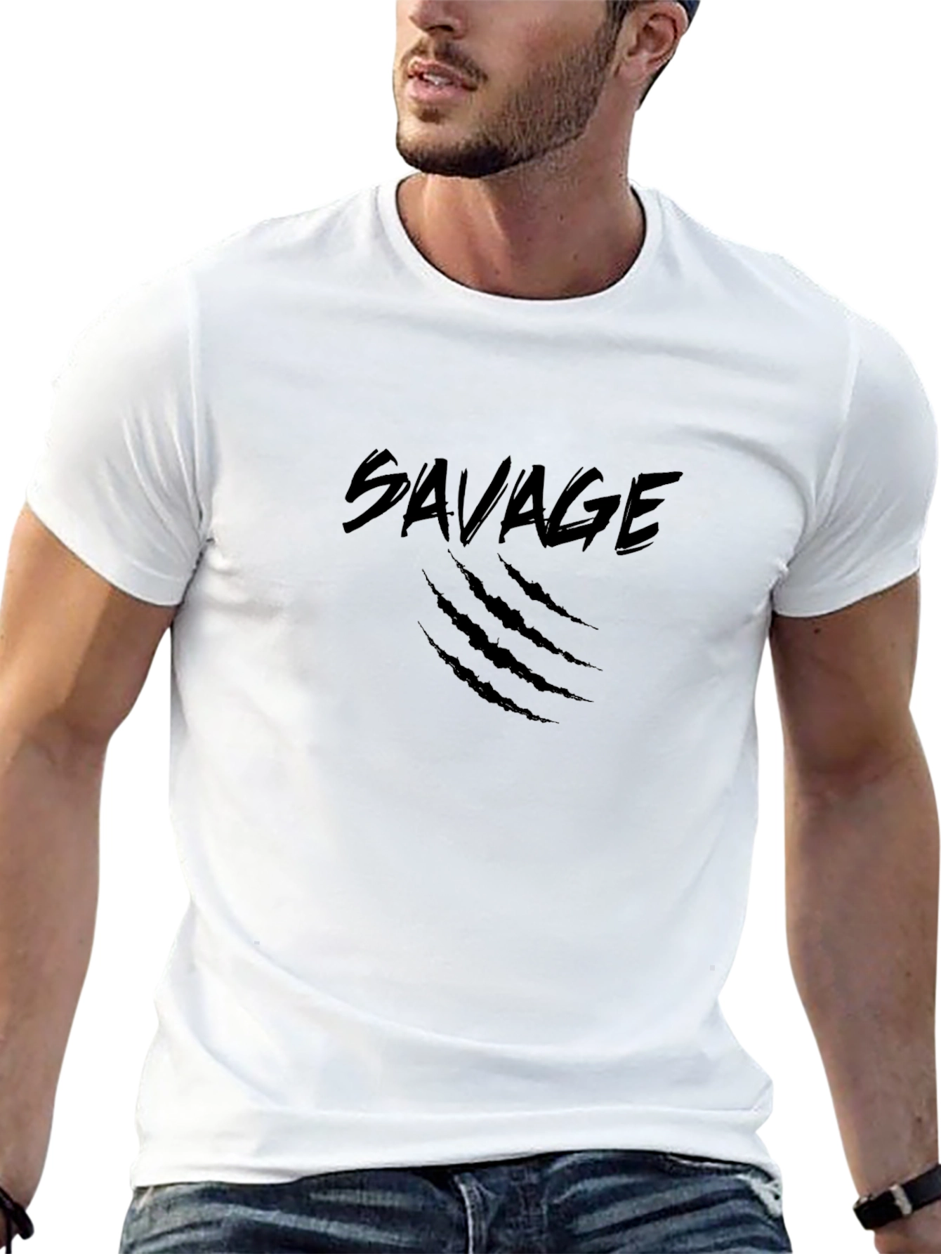 Savage Black T-Shirt - Claw Mark Design
