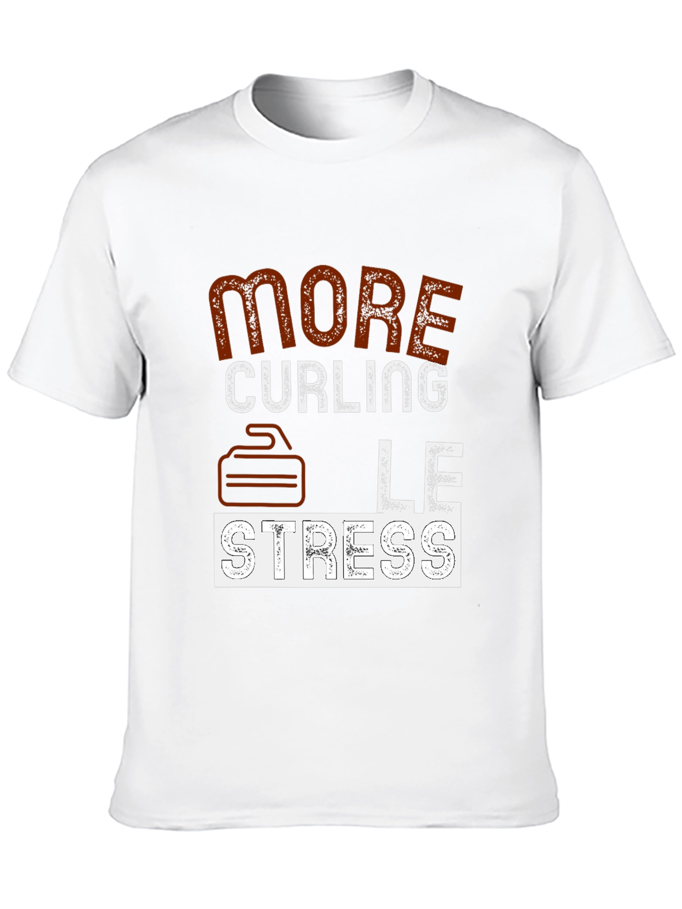 More Curling Less Stress Graphic T-Shirt