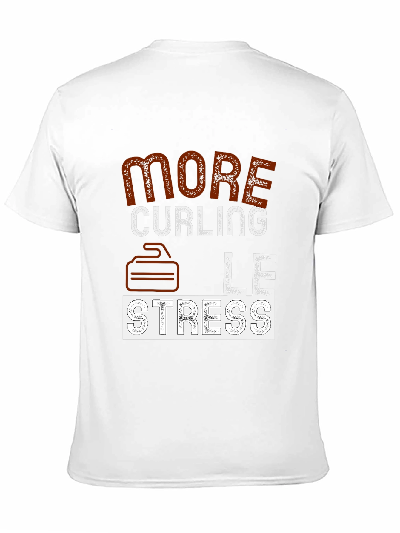 More Curling Less Stress Graphic T-Shirt
