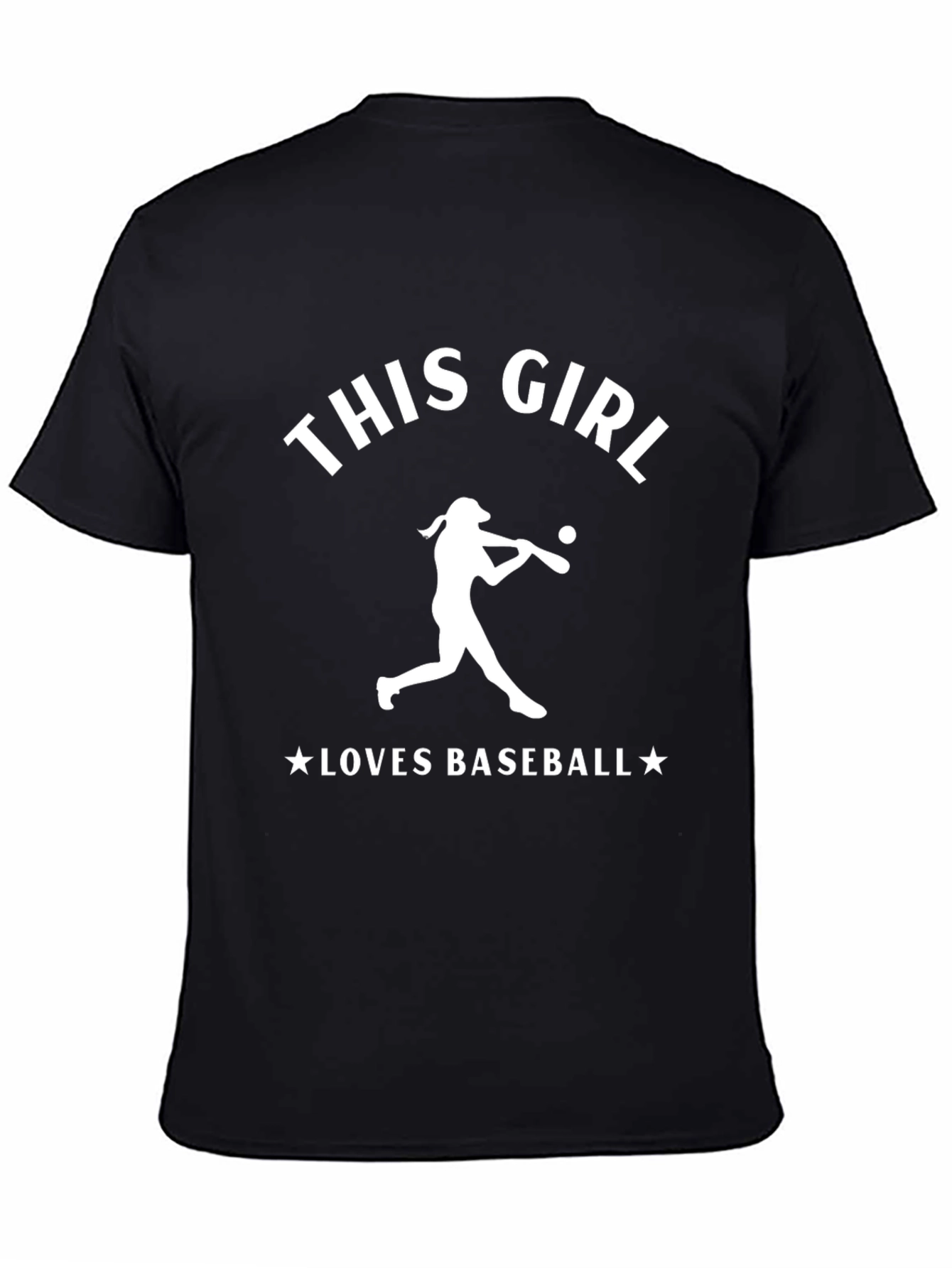 This Girl Loves Baseball Black T-Shirt