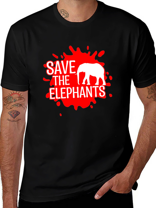 Save The Elephants Graphic Tee - Black