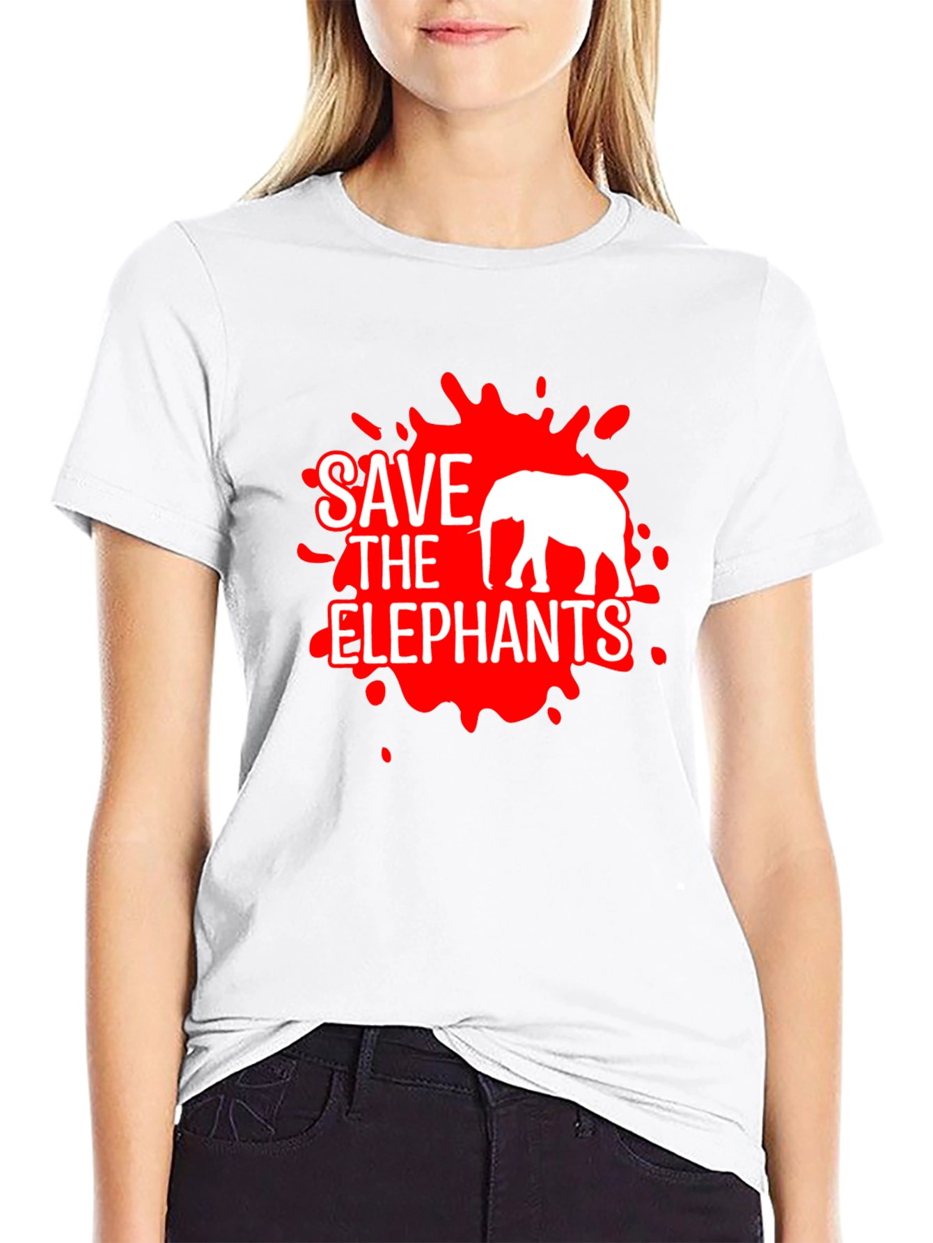 Save The Elephants Graphic Tee - Black