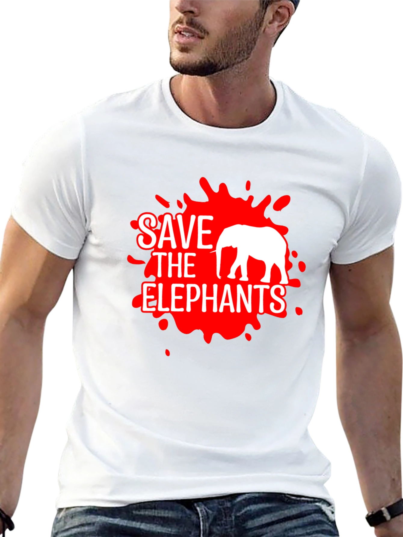 Save The Elephants Graphic Tee - Black