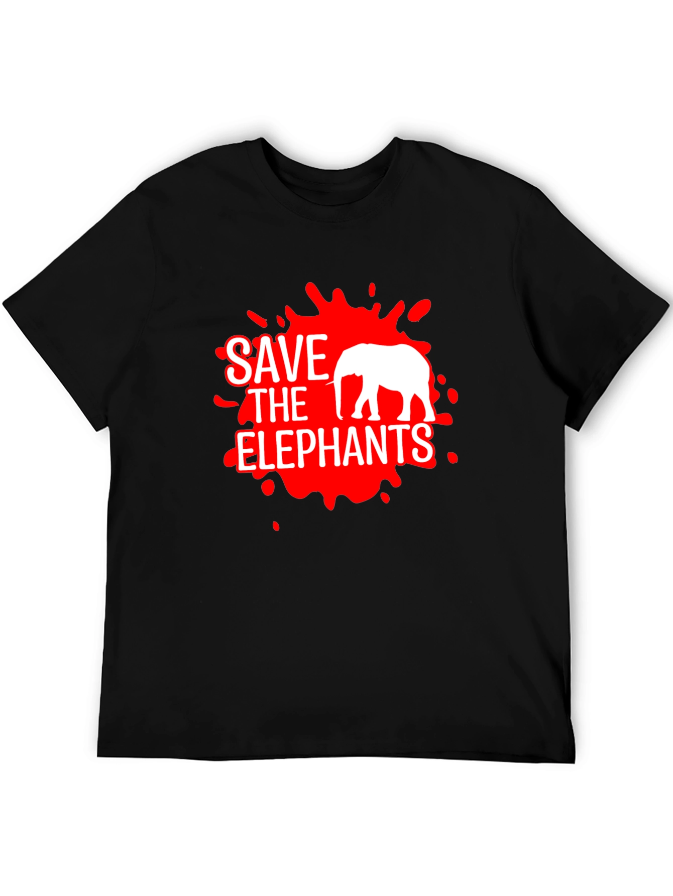 Save The Elephants Graphic Tee - Black