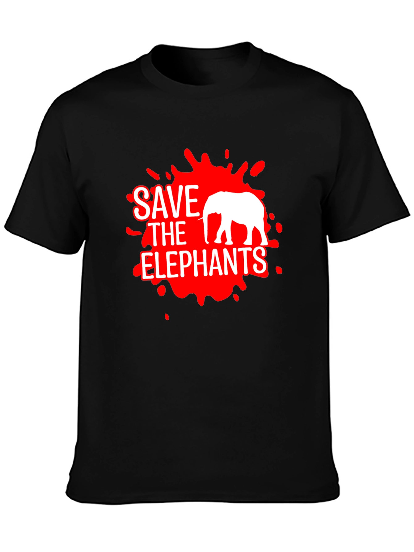 Save The Elephants Graphic Tee - Black