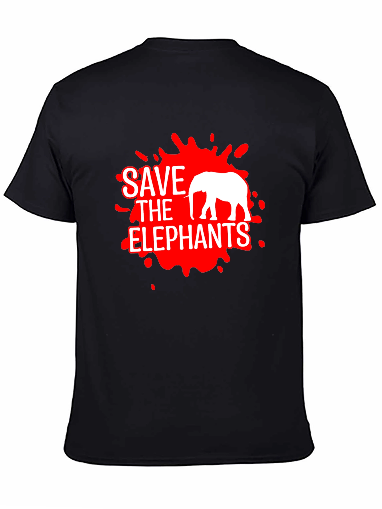 Save The Elephants Graphic Tee - Black