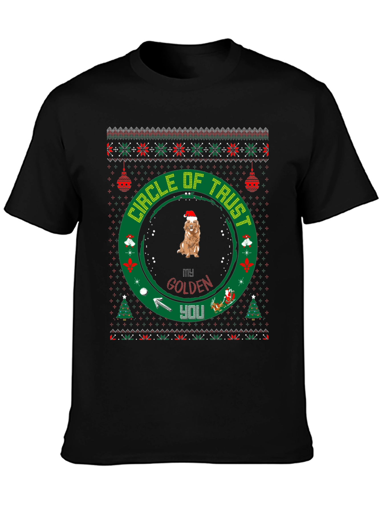 Golden Retriever Christmas Circle of Trust T-Shirt