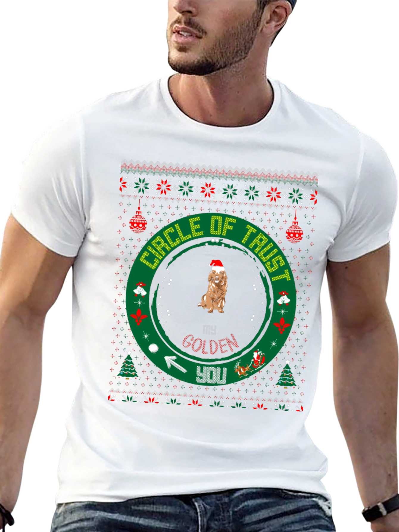 Golden Retriever Christmas Circle of Trust T-Shirt