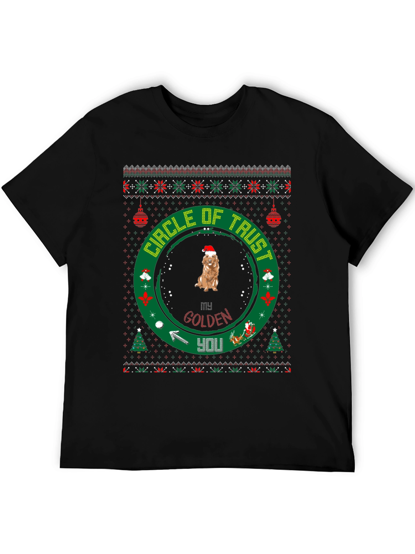Golden Retriever Christmas Circle of Trust T-Shirt