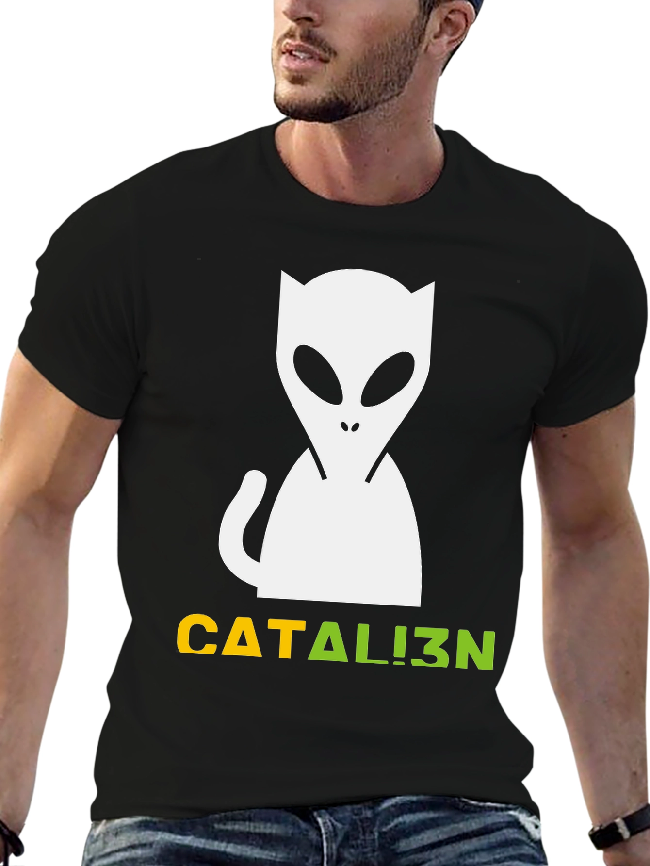 Catalien T-Shirt: Cat Meets Alien Graphic Tee