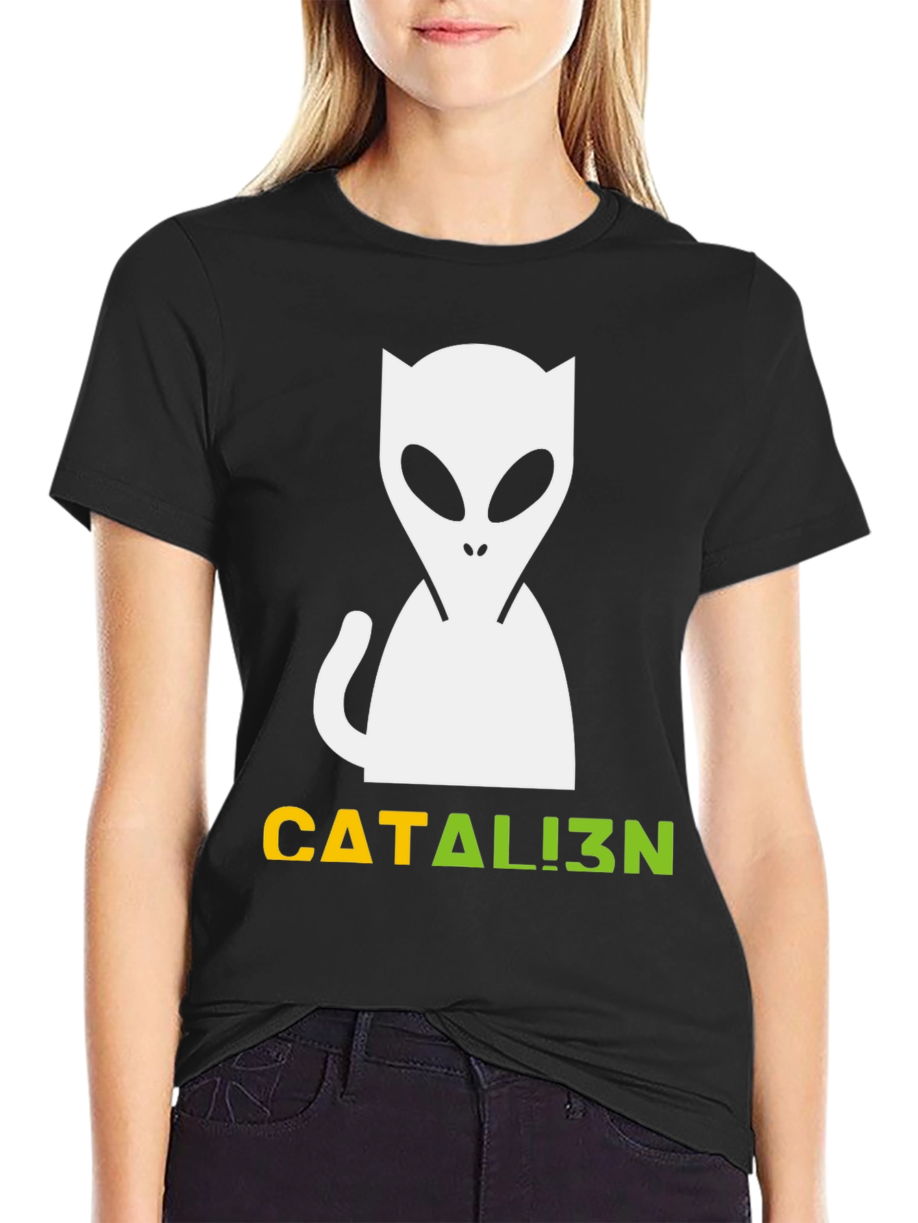 Catalien T-Shirt: Cat Meets Alien Graphic Tee