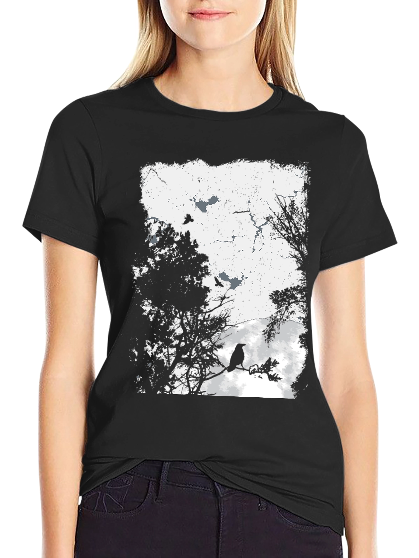 Raven Silhouette Graphic Tee