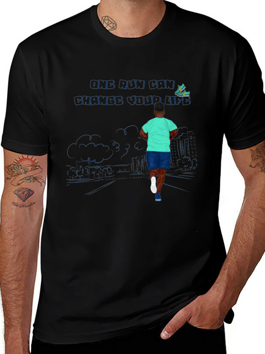 Cool Graphic Tee - Running Man Design
