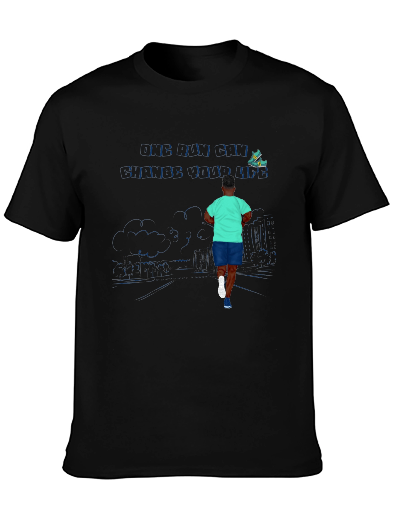 Cool Graphic Tee - Running Man Design