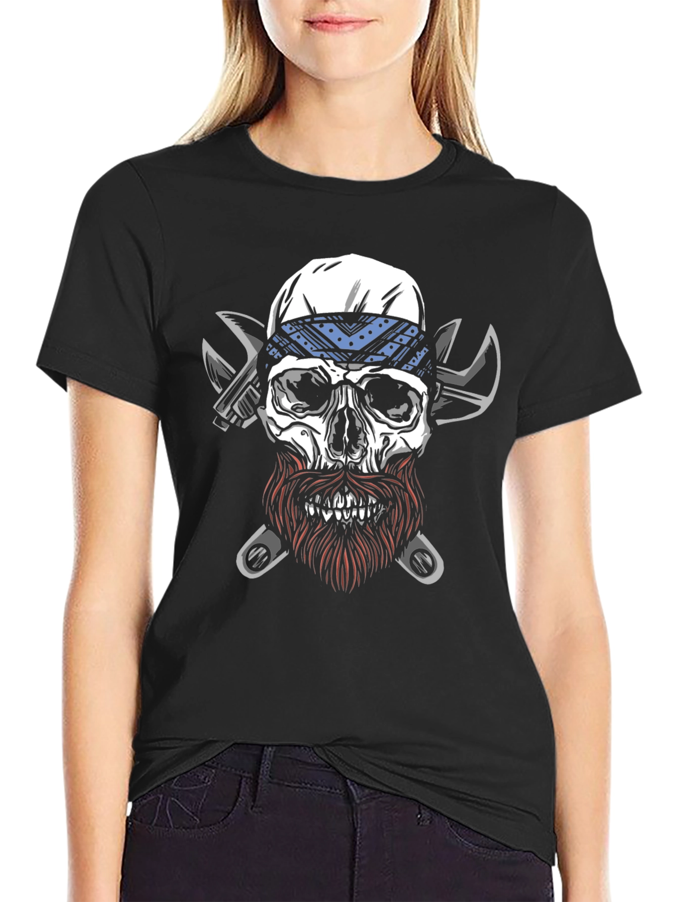 Skull Mechanic T-Shirt - Biker Style