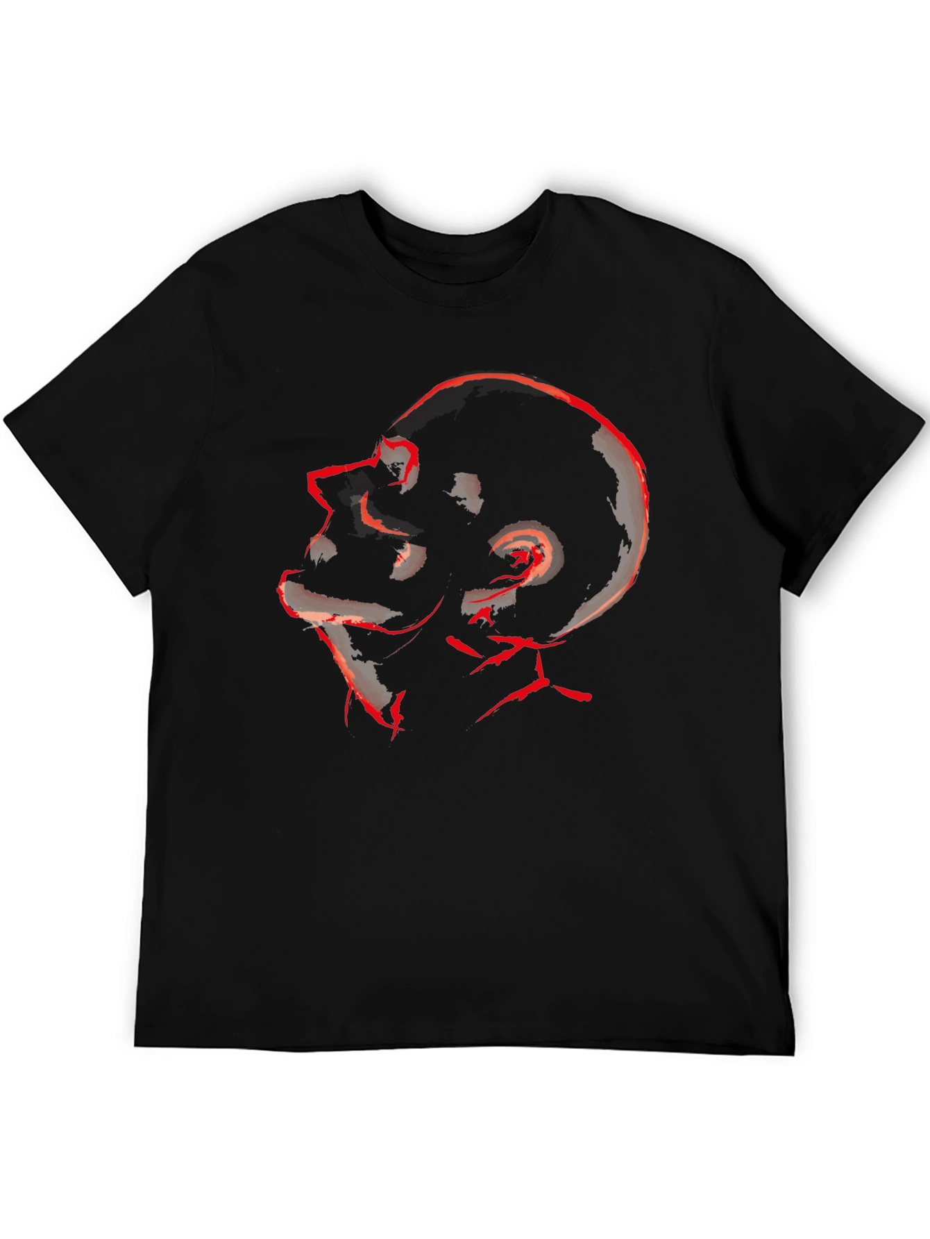 Abstract Red Skull Graphic Tee
