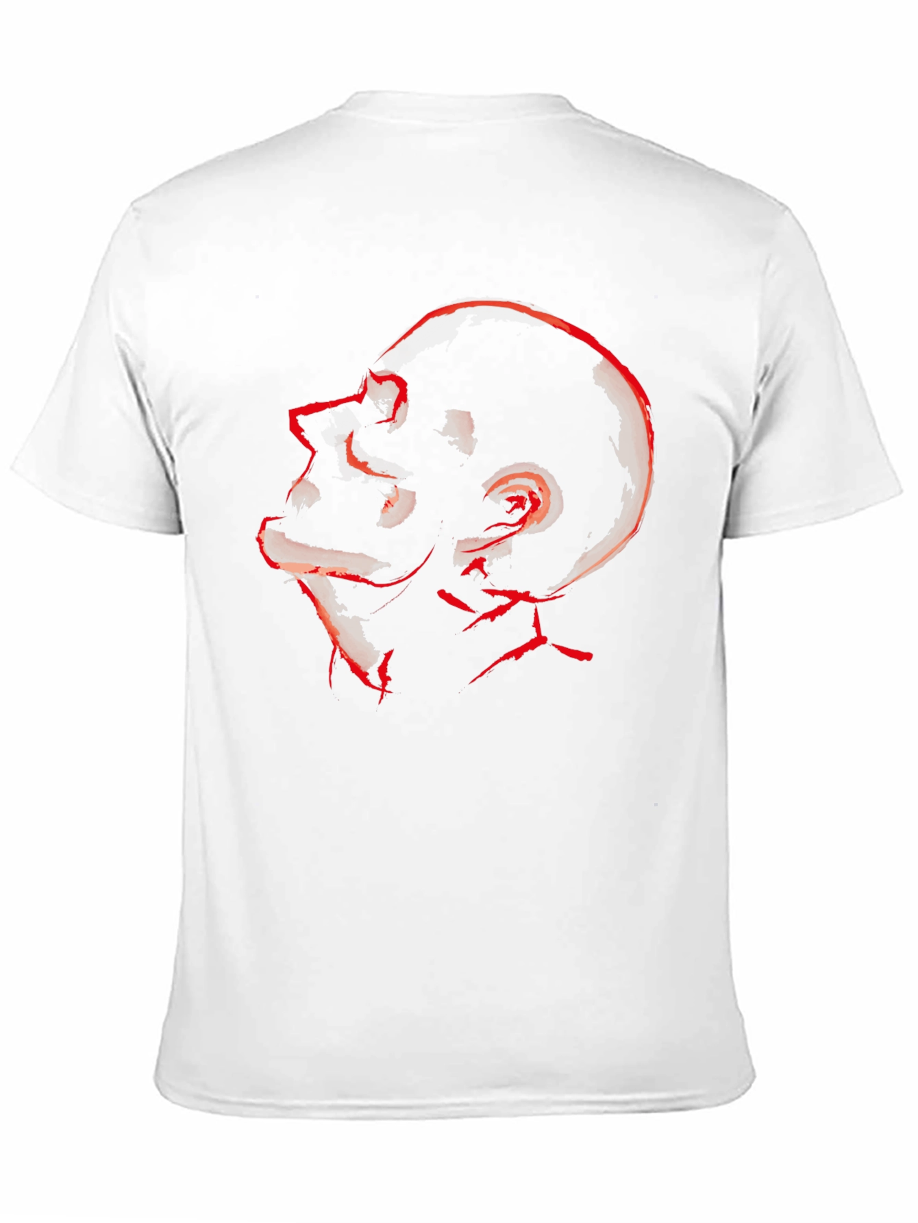 Abstract Red Skull Graphic Tee