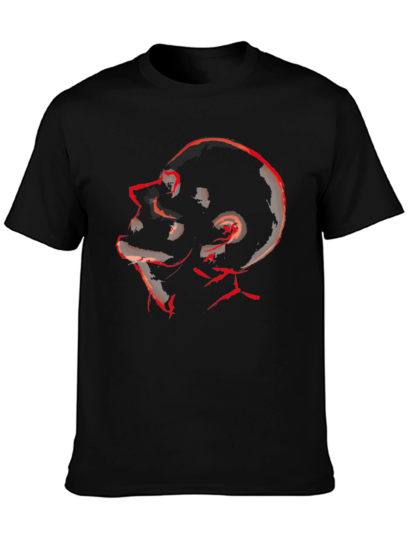 Abstract Red Skull Graphic Tee