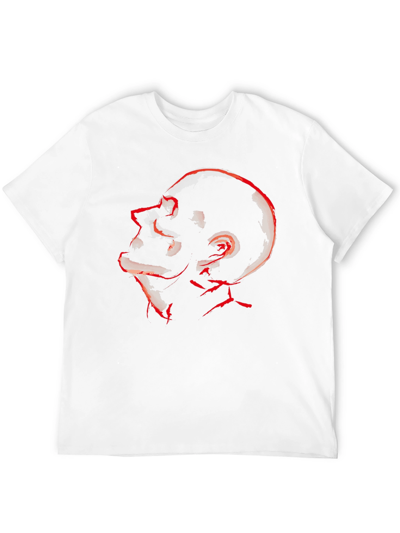 Abstract Red Skull Graphic Tee