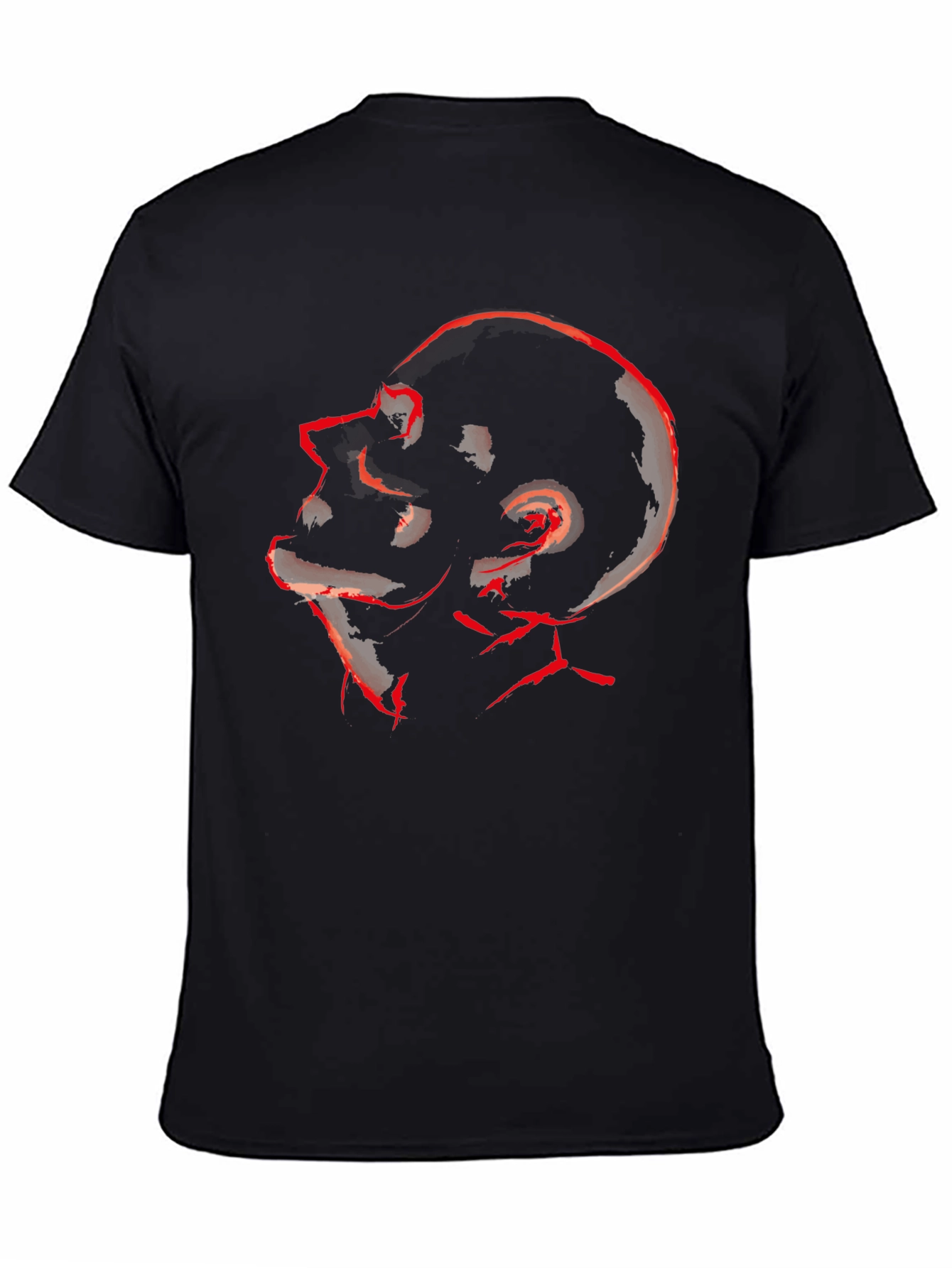 Abstract Red Skull Graphic Tee