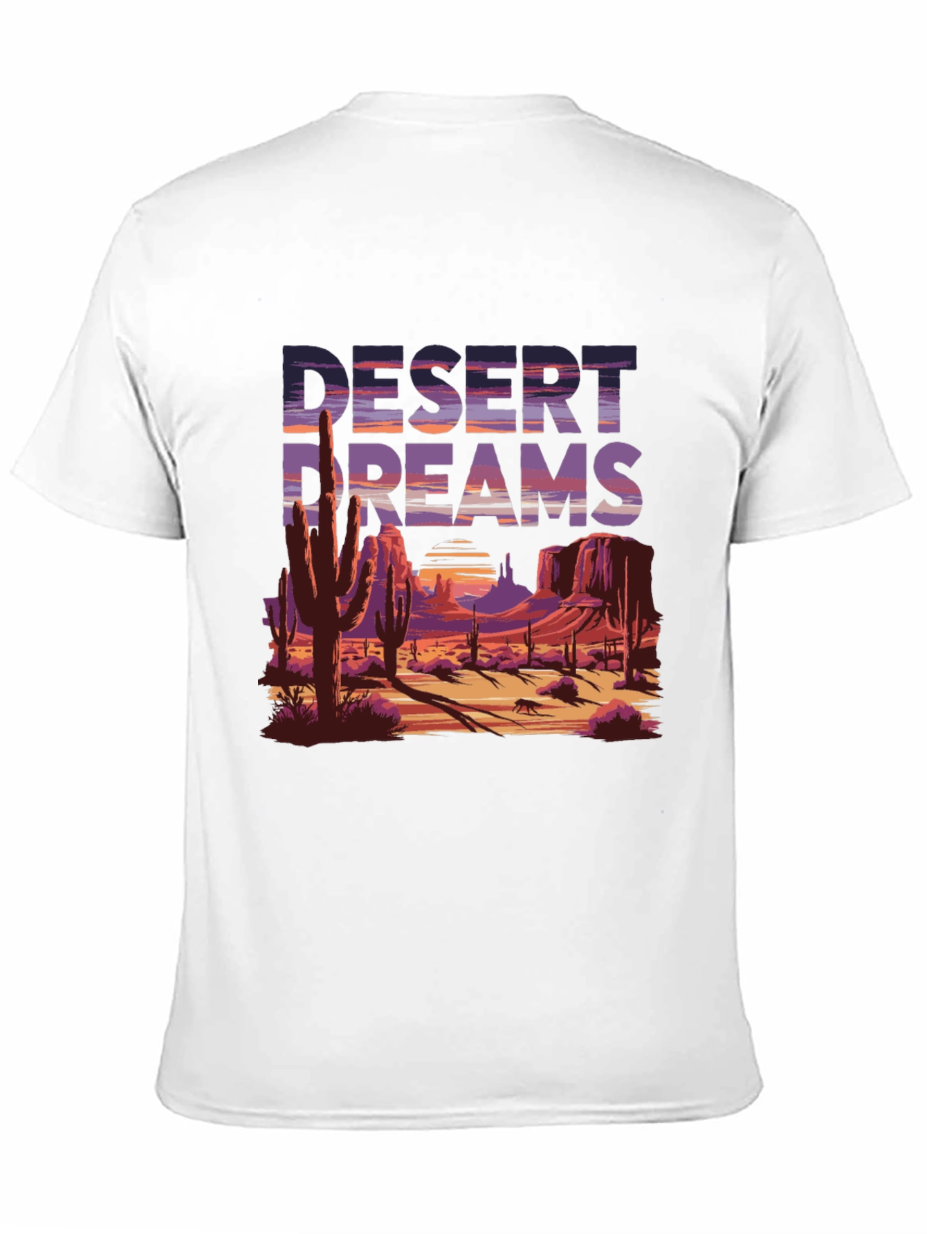 Desert Dreams Graphic Tee - Black Cotton T-Shirt