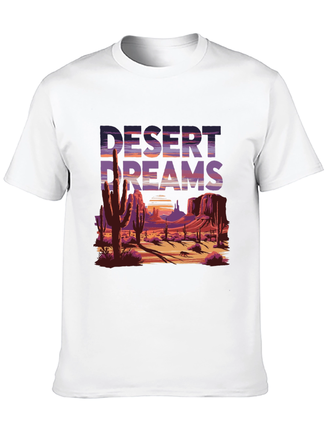 Desert Dreams Graphic Tee - Black Cotton T-Shirt