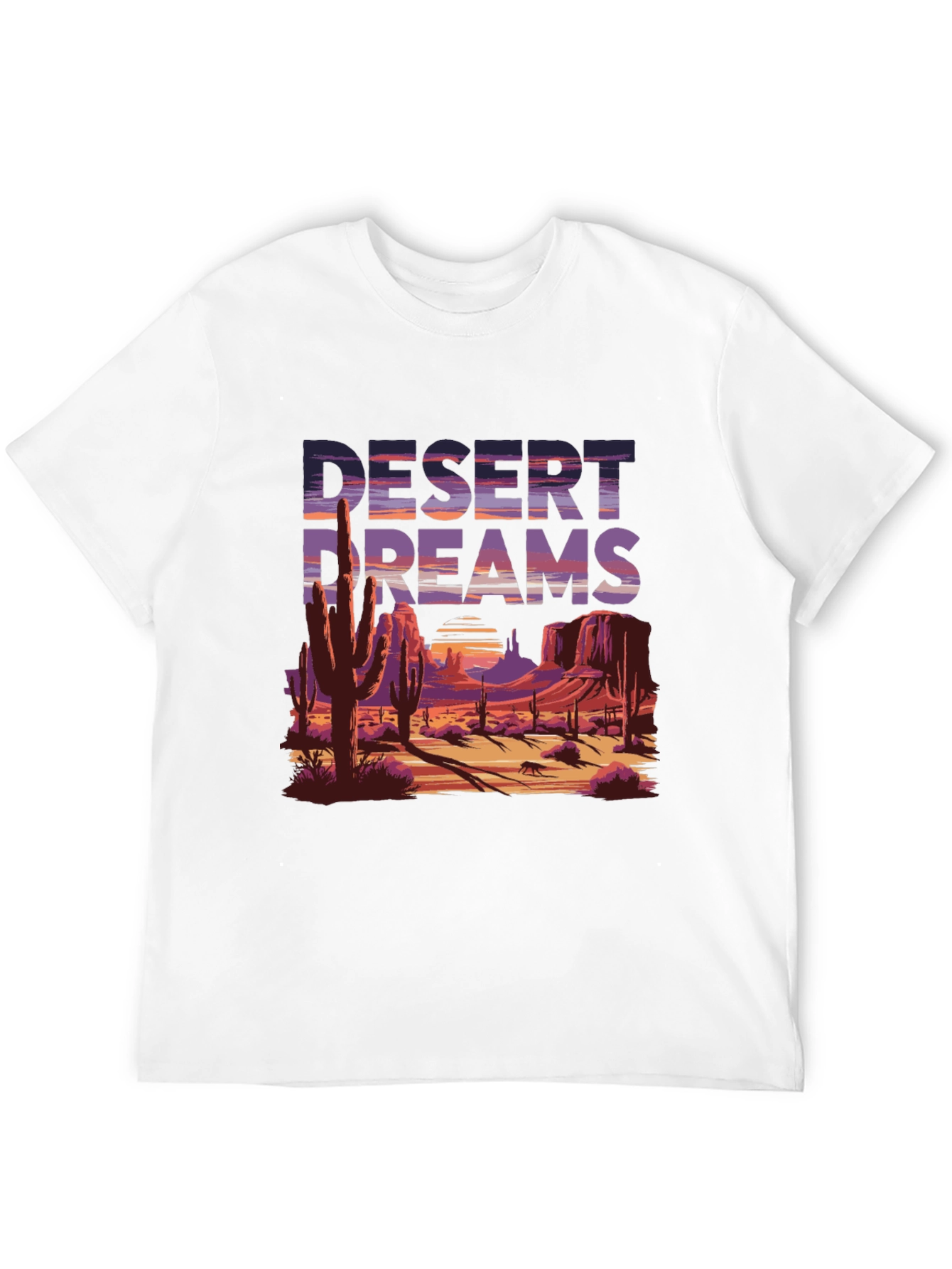 Desert Dreams Graphic Tee - Black Cotton T-Shirt