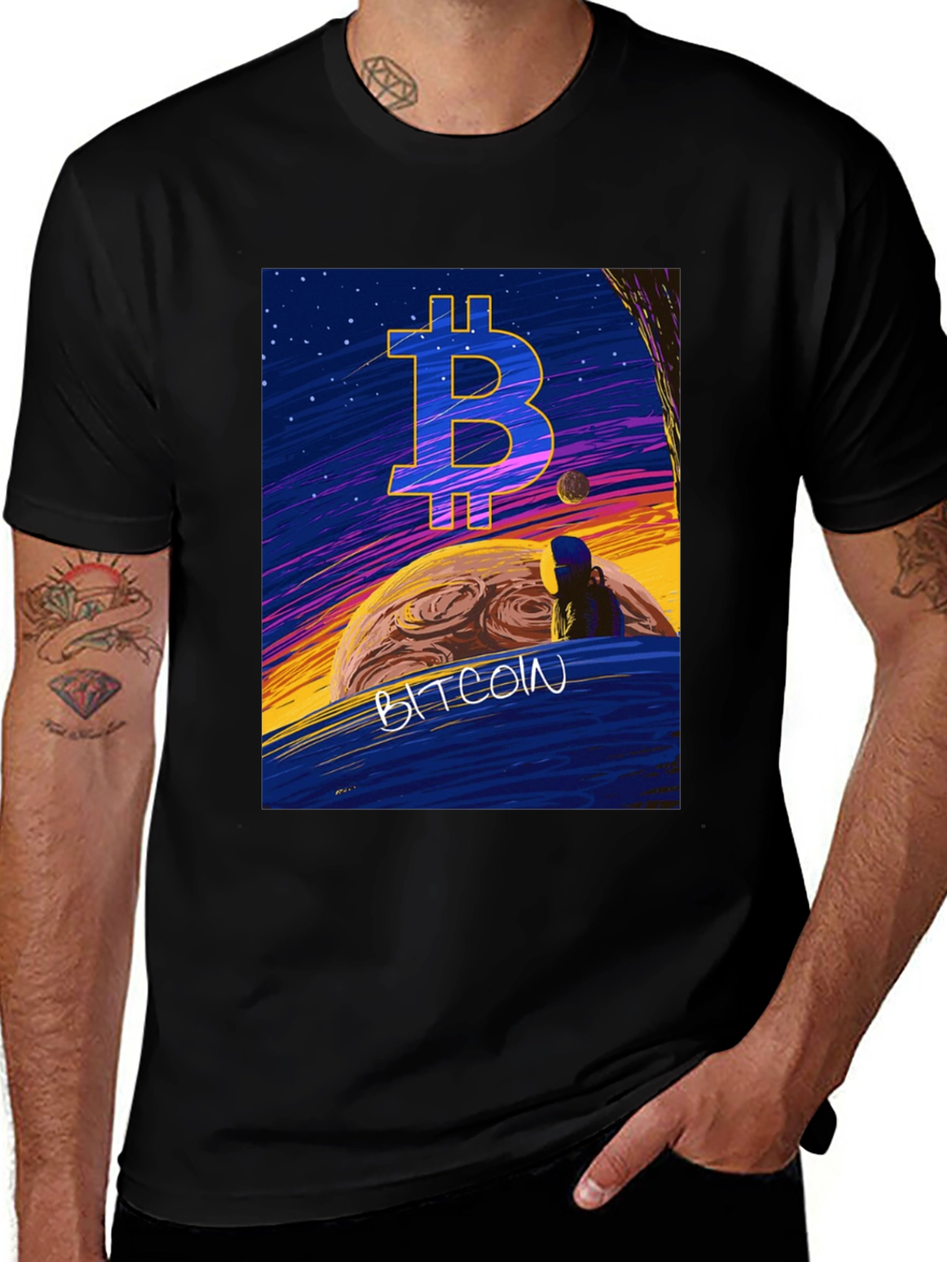 Bitcoin Planet Graphic T-Shirt - Crypto Currency Tee