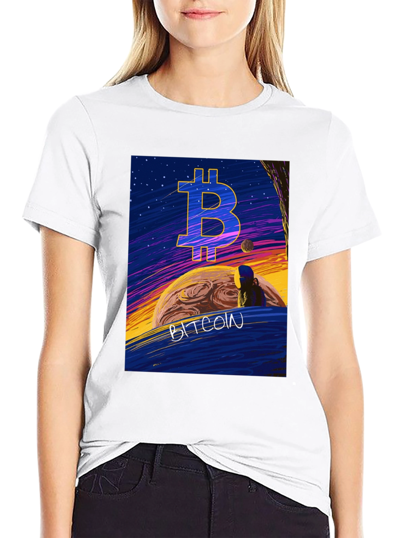 Bitcoin Planet Graphic T-Shirt - Crypto Currency Tee