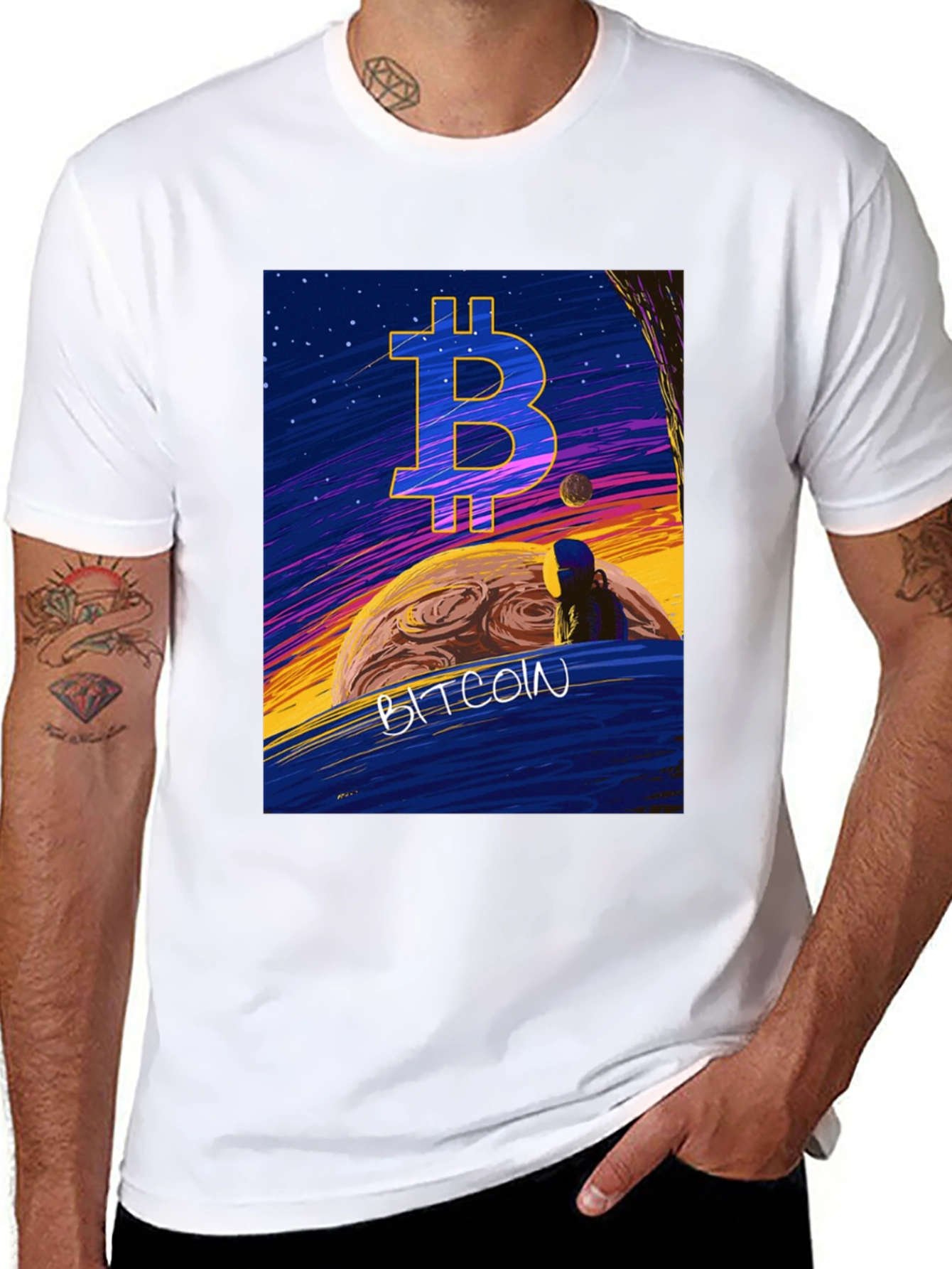 Bitcoin Planet Graphic T-Shirt - Crypto Currency Tee