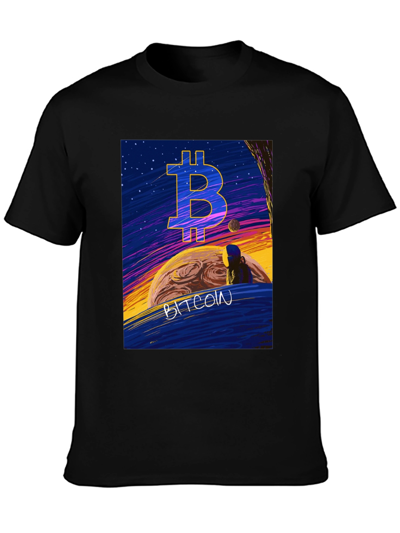 Bitcoin Planet Graphic T-Shirt - Crypto Currency Tee