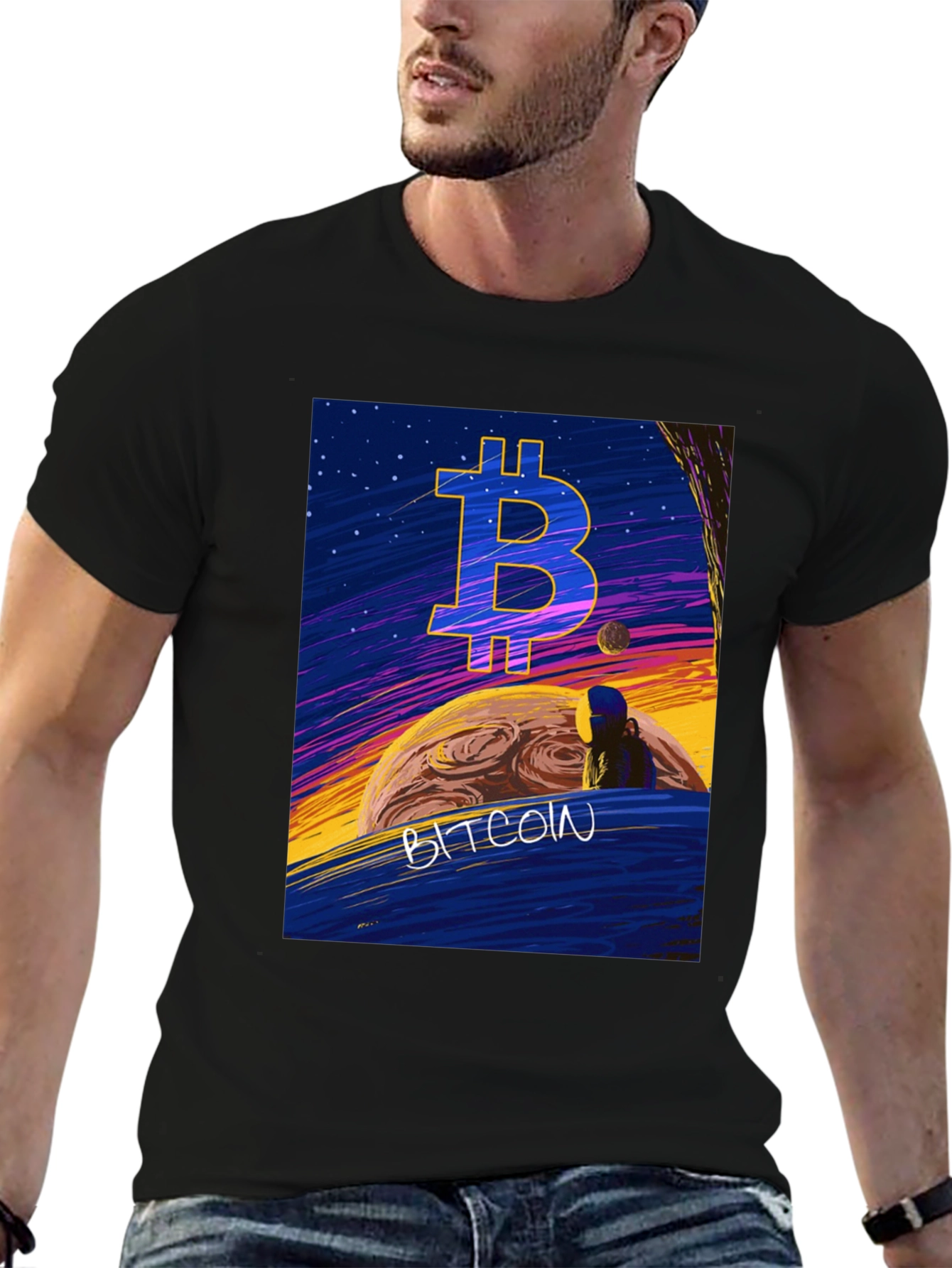 Bitcoin Planet Graphic T-Shirt - Crypto Currency Tee