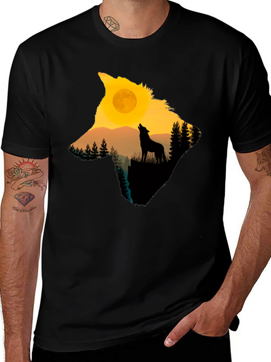 Wolf Silhouette Moon T-Shirt