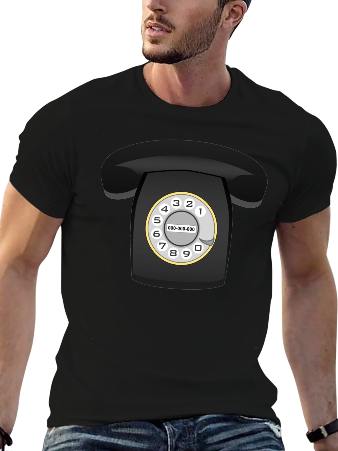 Retro Rotary Phone Graphic Tee - Classic Cool!
