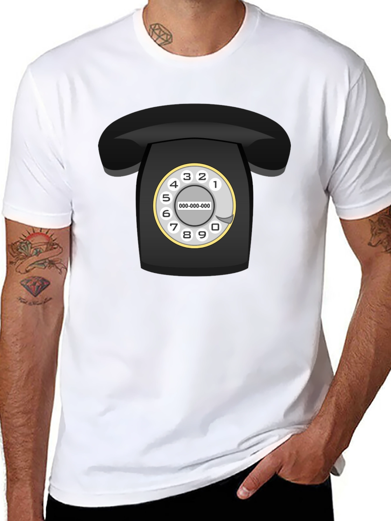 Retro Rotary Phone Graphic Tee - Classic Cool!