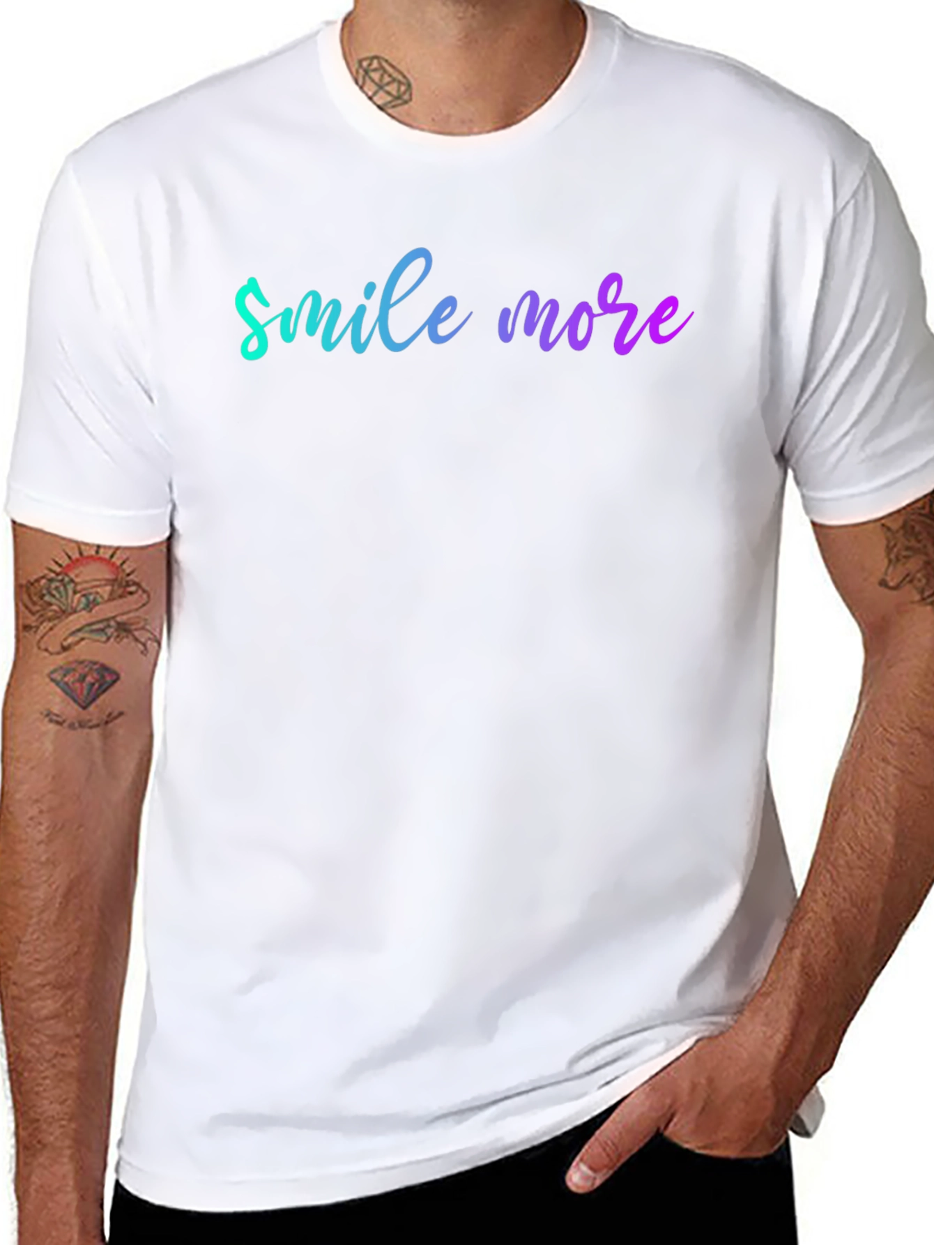 Smile More Black T-Shirt