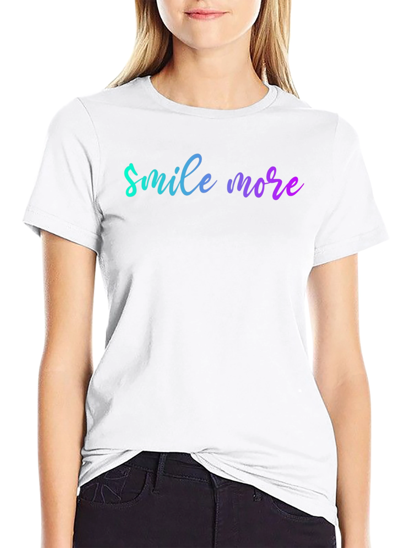 Smile More Black T-Shirt