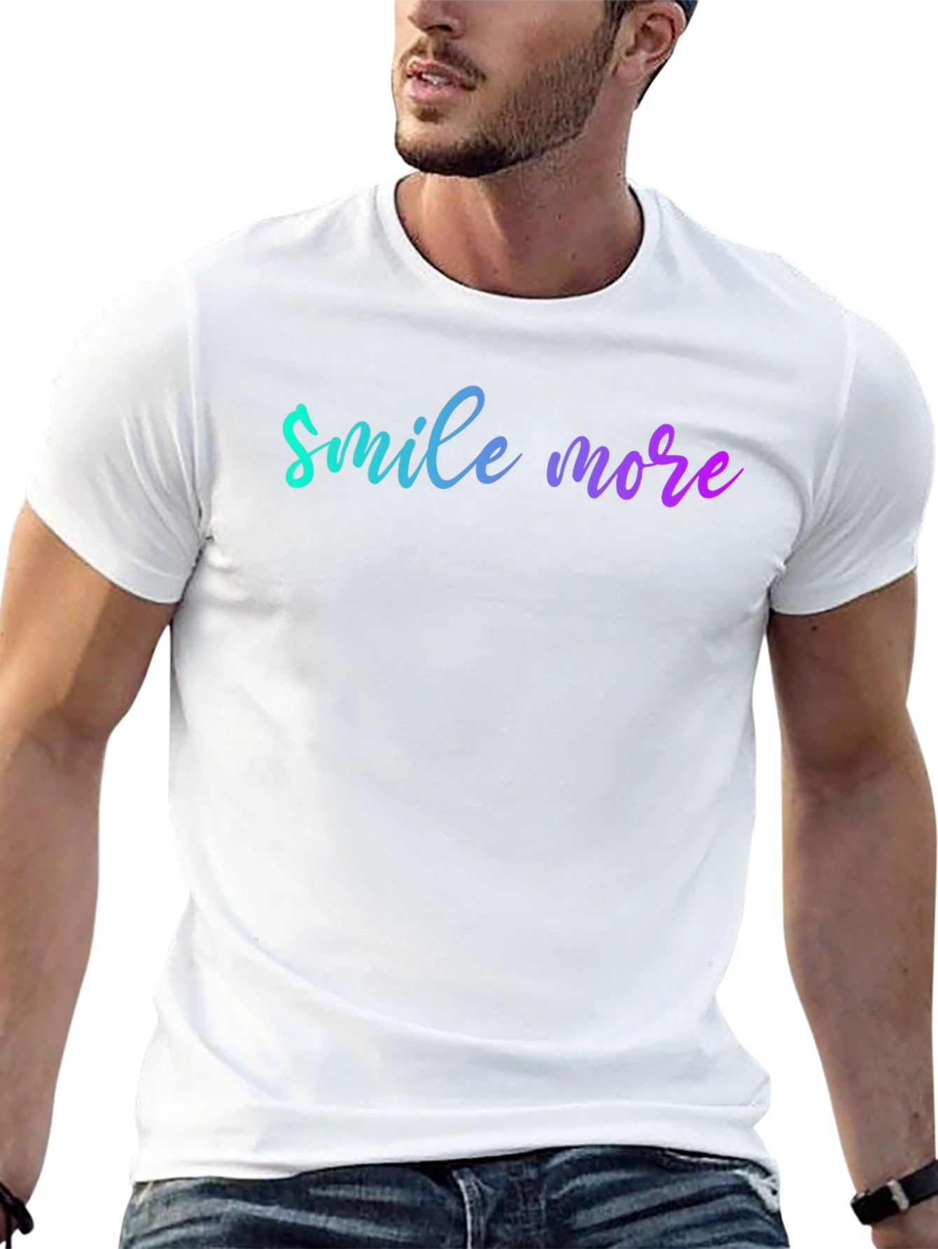 Smile More Black T-Shirt